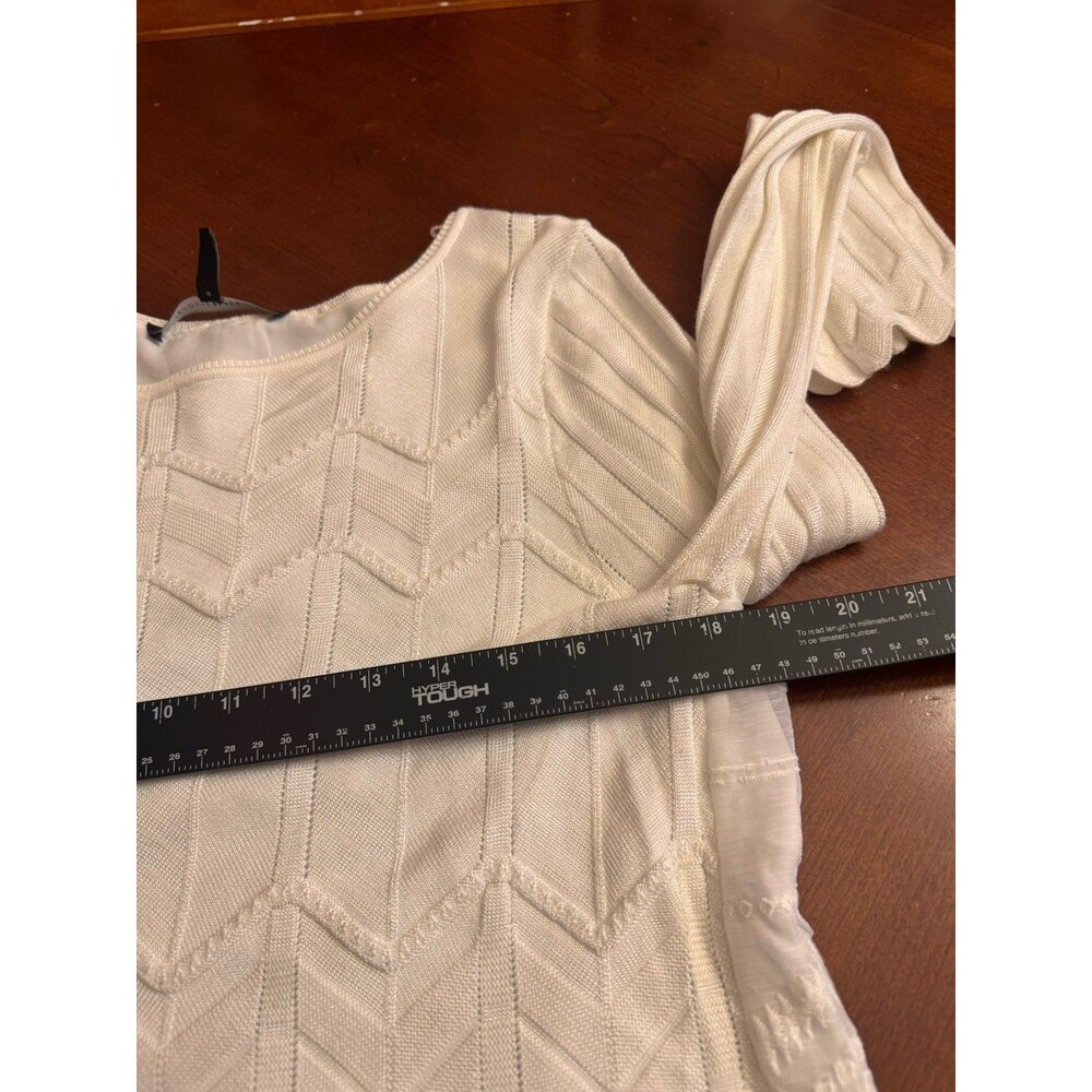 Women’s WHITE HOUSE BLACK MARKET Top MEDIUM ivory Long Sleeve W/Lace Trim - Picture 11 of 16